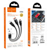 U104 6A fast charging data cable (iPhone Lightning+Micro+Type-C) Black