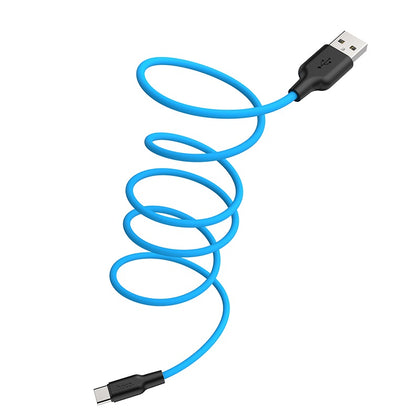hoco. X21 Plus iPhone Silicone Charging Cable 11830 Black Blue