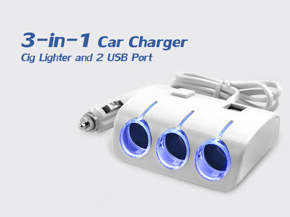 3 in 1 Car Charger Socket