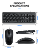 T-Wolf TF-500 Wires Office Keyboard Mouse Set